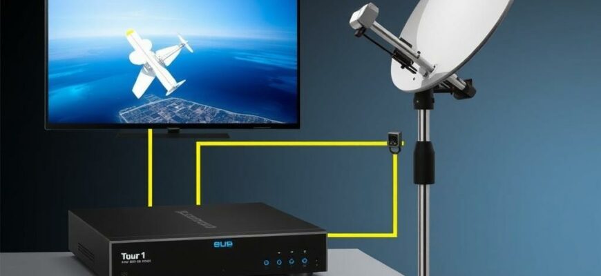 Как подключить приставку к антенне с автоматическим отслеживанием спутника (гибридные решения)