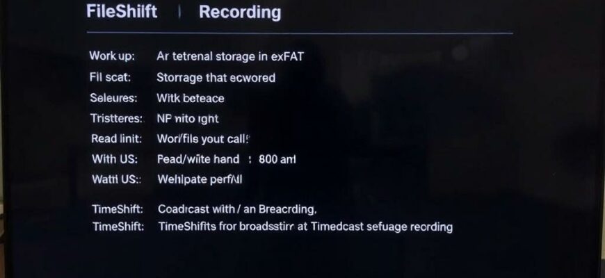 Настройка ТВ на телевизорах Polar: особенности работы с внешними накопителями, форматированными в exFAT, ограничения по размеру файлов, скорости чтения/записи и совместимости с функциями TimeShift и записи эфира
