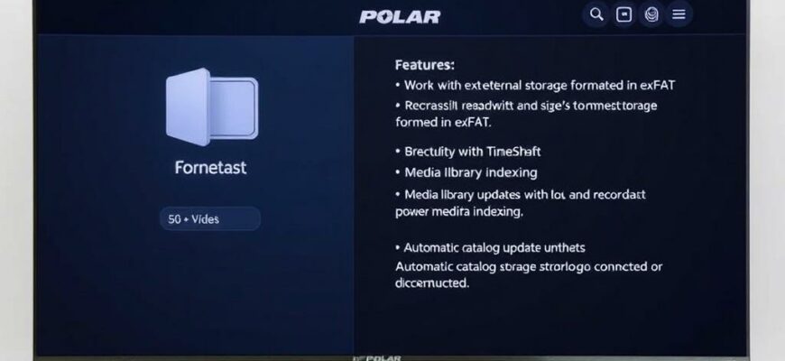 Настройка ТВ на телевизорах Polar: особенности работы с внешними накопителями, форматированными в exFAT, ограничения по размеру файлов, скорости чтения/записи, совместимости с функциями TimeShift, записи эфира, индексации медиатеки, обработки метаданных и автоматического обновления каталога при подключении/отключении накопителя